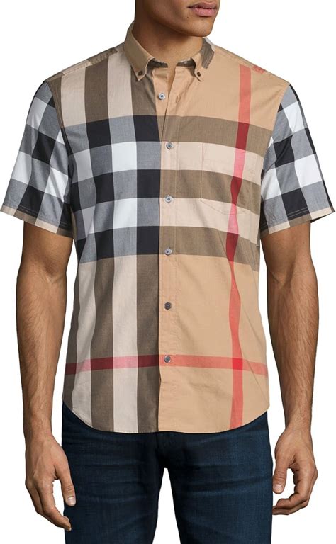 burberry dress shirt mens short sleeve|burberry short sleeve button up.